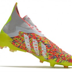 Adidas Predator Freak FG Yellow Green Orange Silver High Football Boots 