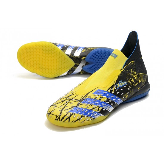 Adidas Predator Freak IC Black Yellow Blue High Football Boots