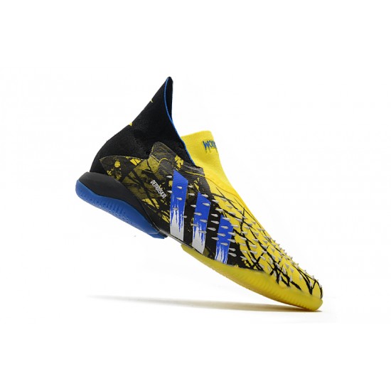 Adidas Predator Freak IC Black Yellow Blue High Football Boots