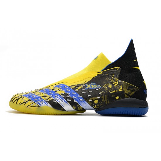 Adidas Predator Freak IC Black Yellow Blue High Football Boots