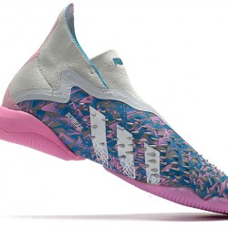 Adidas Predator Freak IC Silver Blue Pink Blue High Football Boots 