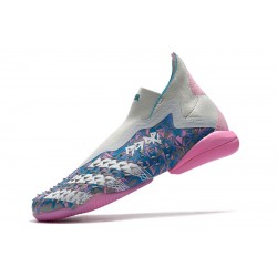 Adidas Predator Freak IC Silver Blue Pink Blue High Football Boots 