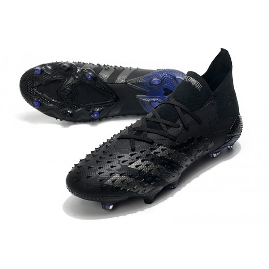 Adidas Predator Freak.1 FG All Black Silver Low Football Boots