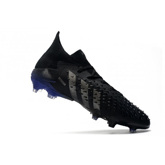 Adidas Predator Freak.1 FG All Black Silver Low Football Boots