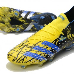 Adidas Predator Freak.1 FG Black Yellow Blue Low Football Boots 
