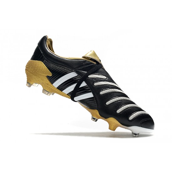 Adidas Predator Pulse Low FG UCL Black Yellow White Football Boots 