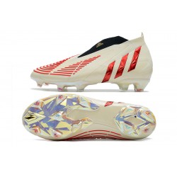 Adidas Predator Edge High FG Beige Red Black Football Boots 