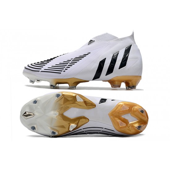 Adidas Predator Edge High FG White Black Gold Football Boots