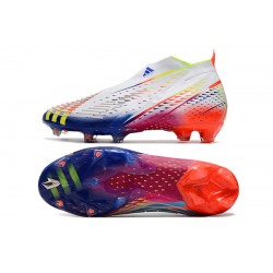 Adidas Predator FIFA World Cup Qatar 2022 Edge High FG White Blue Orange Football Boots 