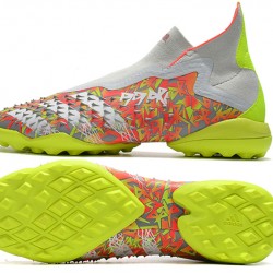 Adidas Predator Freak .1 High TF Silver Yellow Orange Football Boots 