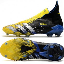 Adidas Predator Freak FG Black Yellow Silver Blue High Football Boots 