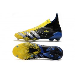 Adidas Predator Freak FG Black Yellow Silver Blue High Football Boots 