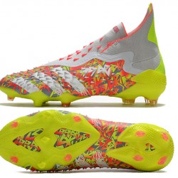 Adidas Predator Freak FG Yellow Green Orange Silver High Football Boots 