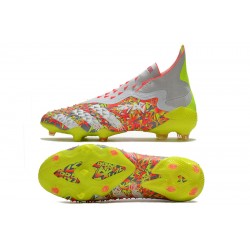 Adidas Predator Freak FG Yellow Green Orange Silver High Football Boots 