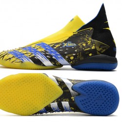 Adidas Predator Freak IC Black Yellow Blue High Football Boots 