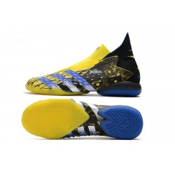 Adidas Predator Freak IC Black Yellow Blue High Football Boots 