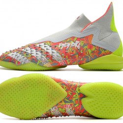 Adidas Predator Freak IC Orange Silver Yellow Green High Football Boots 