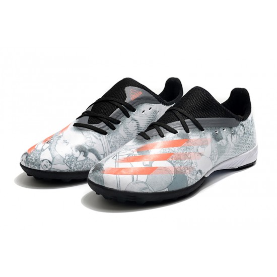 Adidas X Ghosted 3 TF White Black Orange Football Boots