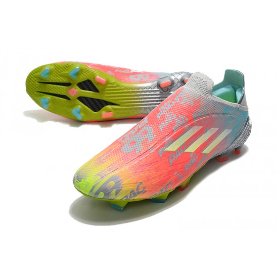 Adidas X Speedflow FG Low Silver Pink Yellow Men Football Boots