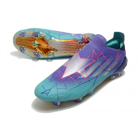 Adidas X Speedflow FG Low Turqoise Purple Gold Football Boots