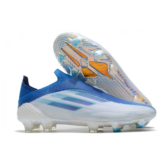 Adidas X Speedflow FG Low White Blue Silver Football Boots