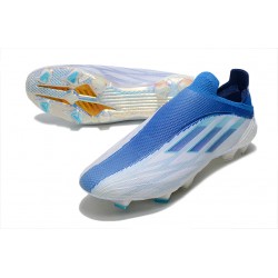 Adidas X Speedflow FG Low White Blue Silver Football Boots