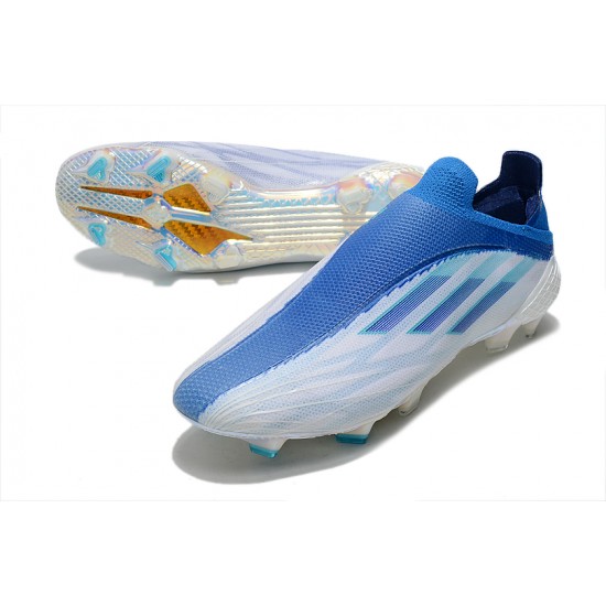 Adidas X Speedflow FG Low White Blue Silver Football Boots