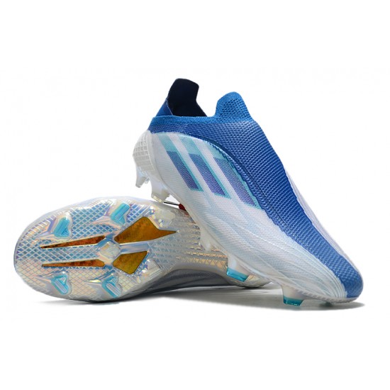 Adidas X Speedflow FG Low White Blue Silver Football Boots