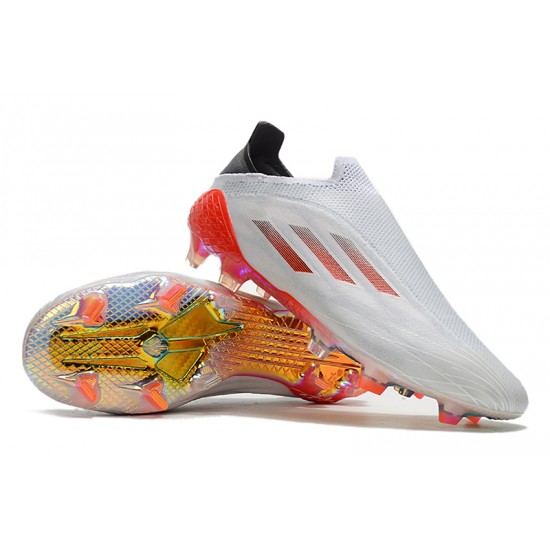 Adidas X Speedflow FG Low White Gold Red Men Football Boots