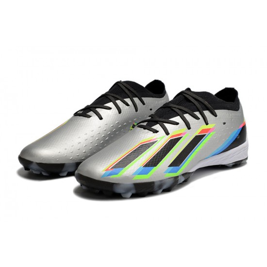 Adidas X Speedportal .1 TF Low Silver Black Multi Women/Men Football Boots