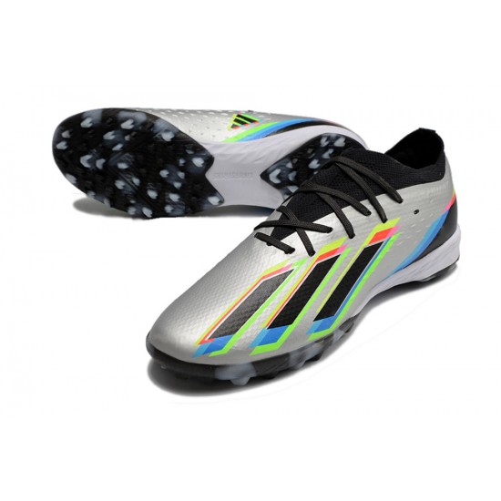 Adidas X Speedportal .1 TF Low Silver Black Multi Women/Men Football Boots