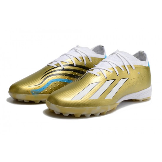 Adidas X Speedportal .1 TF Low White Gold Black Men Football Boots