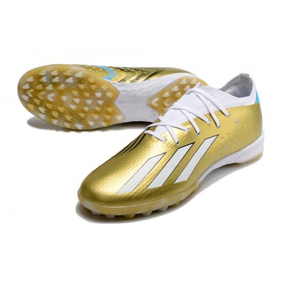 Adidas X Speedportal .1 TF Low White Gold Black Men Football Boots