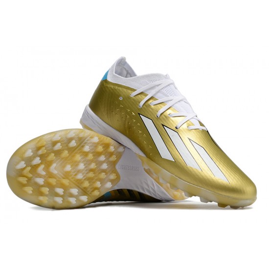 Adidas X Speedportal .1 TF Low White Gold Black Men Football Boots