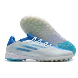 Adidas X Speedportal .1 TF Low White Turqoise Blue Football Boots