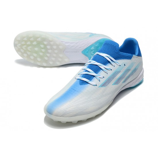 Adidas X Speedportal .1 TF Low White Turqoise Blue Football Boots