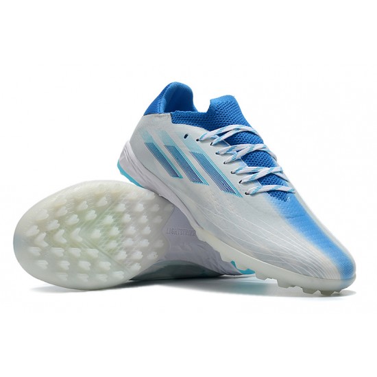 Adidas X Speedportal .1 TF Low White Turqoise Blue Football Boots
