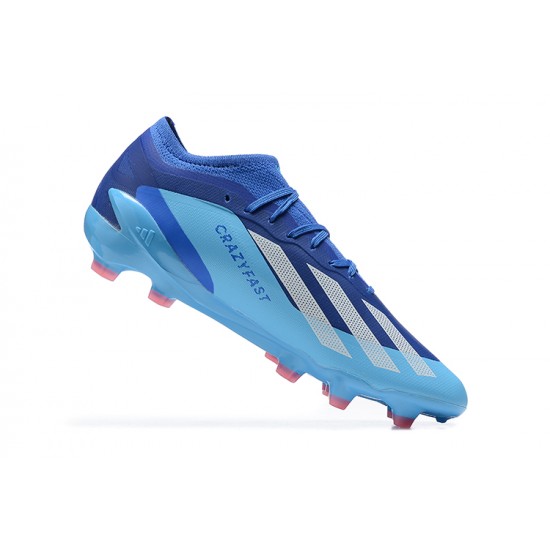 Adidas x23 crazyfast 1 FG Blue Light/Blue White Pink Men Low Football Boots