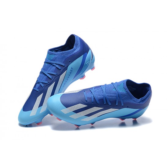 Adidas x23 crazyfast 1 FG Blue Light/Blue White Pink Men Low Football Boots