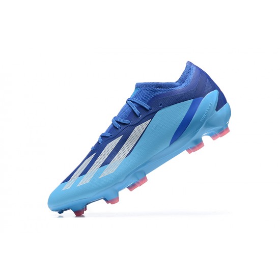 Adidas x23 crazyfast 1 FG Blue Light/Blue White Pink Men Low Football Boots