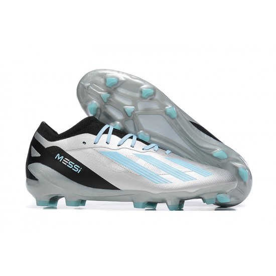 Adidas x23 crazyfast 1 FG Silver Black Blue Men Low Football Boots