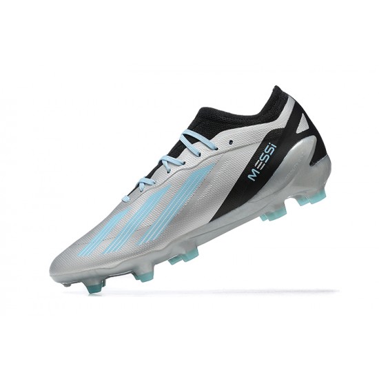 Adidas x23 crazyfast 1 FG Silver Black Blue Men Low Football Boots