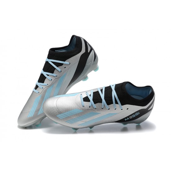 Adidas x23 crazyfast 1 FG Silver Black Blue Men Low Football Boots