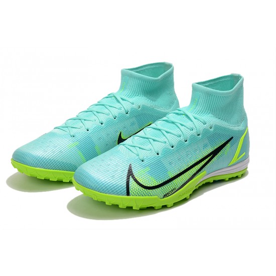 Nike Mercurial Superfly 9 Elite TF 39 45 Light Blue High Yellow Football Boots