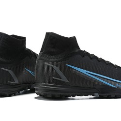 Nike Superfly 8 Elite TF 39 45 Black Blue High Football Boots