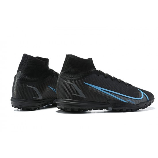 Nike Superfly 8 Elite TF 39 45 Black Blue High Football Boots