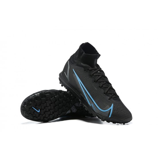 Nike Superfly 8 Elite TF 39 45 Black Blue High Football Boots