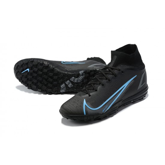 Nike Superfly 8 Elite TF 39 45 Black Blue High Football Boots