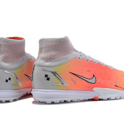 Nike Superfly 8 Elite TF 39 45 Orange Grey High Football Boots