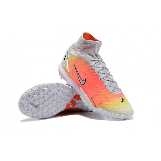 Nike Superfly 8 Elite TF 39 45 Orange Grey High Football Boots